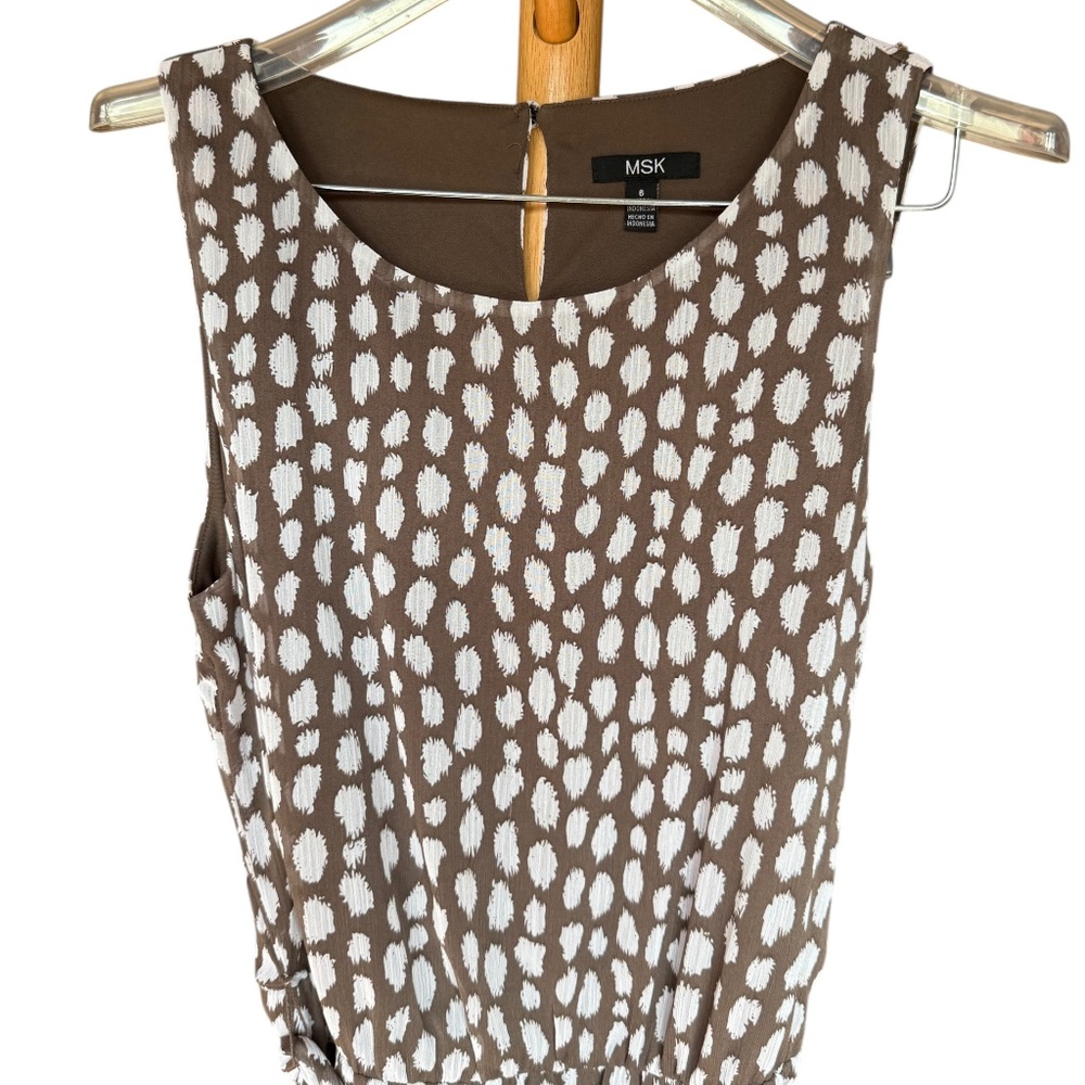 MSK‎ 90's Brown and White Dress Sz 6